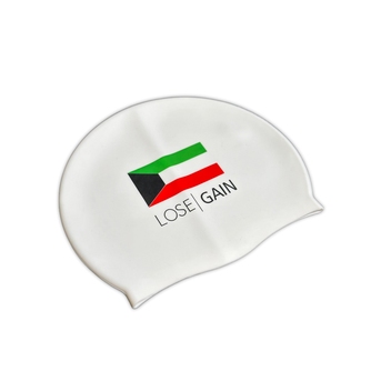 LOSE|GAIN SILICONE SWIM CAP WITH KUWAIT FLAG